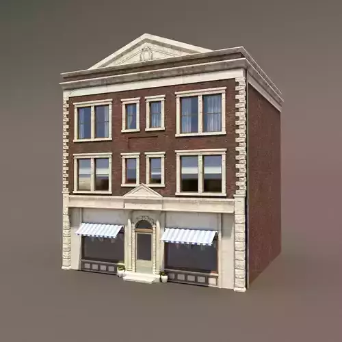 Apartment Building 156 Low Poly 3d Model Low-poly 3D model