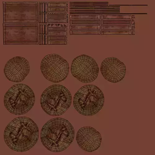 Bread in Box - Filled Wooden Produce Crate 3D model 7