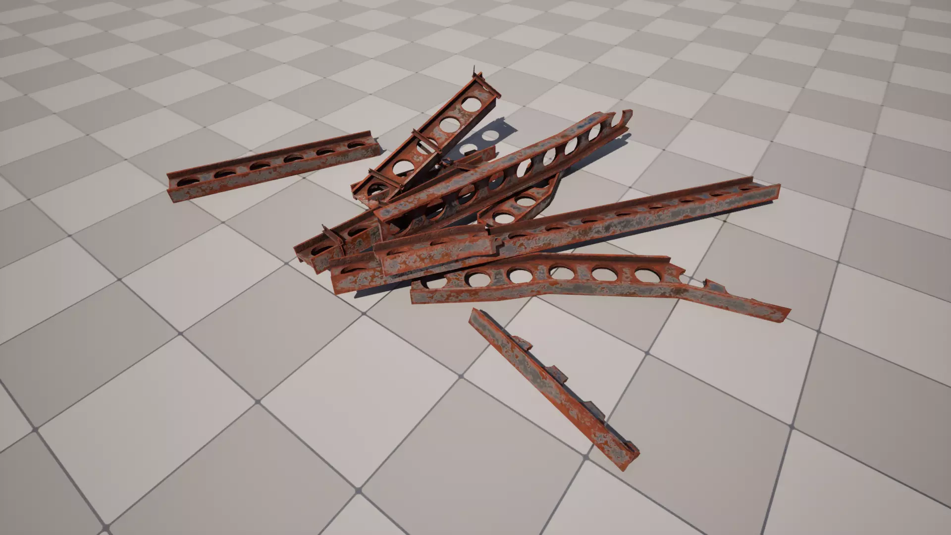 Steel Roof Pillar Low-poly 3D model