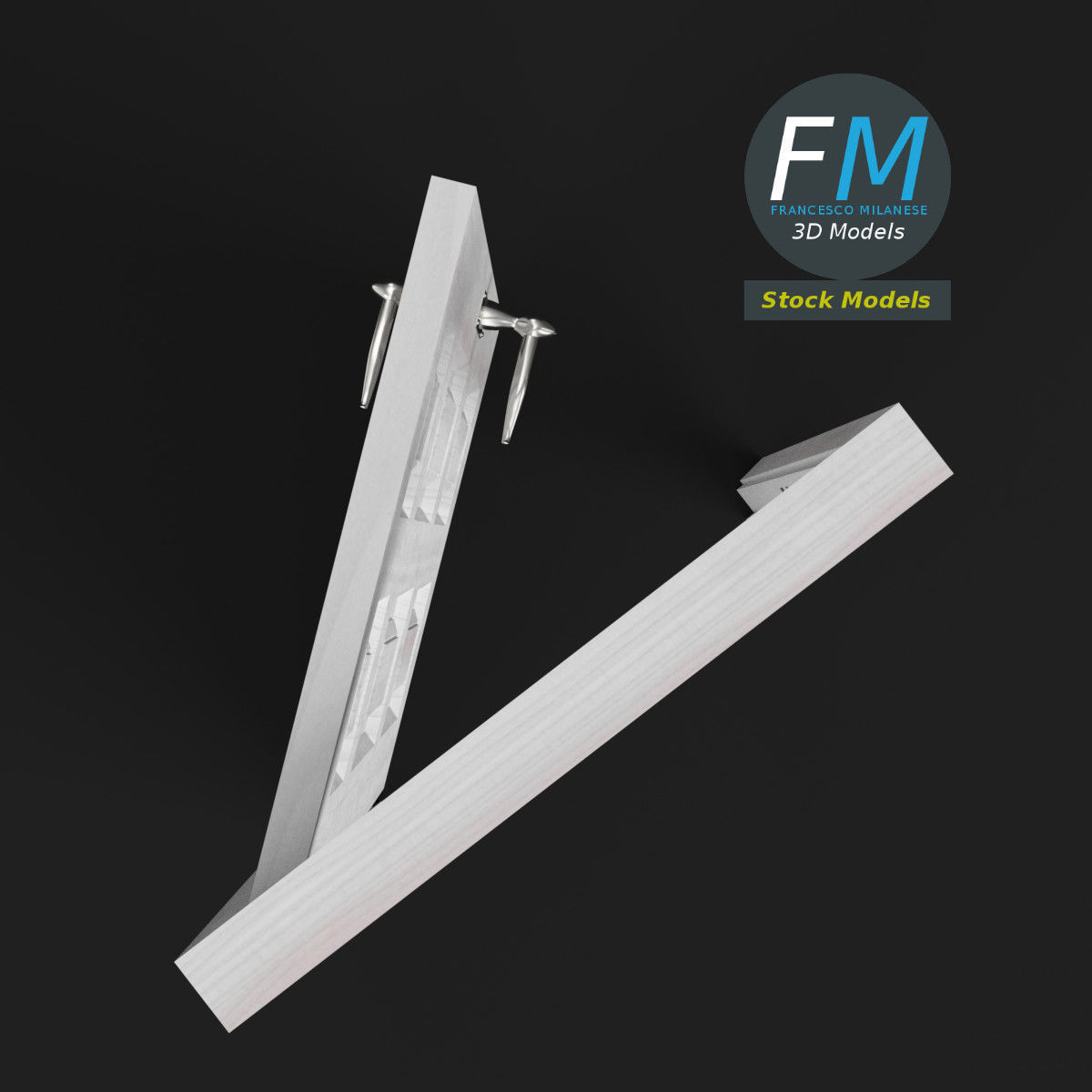 Six raised panel door 3D model_6