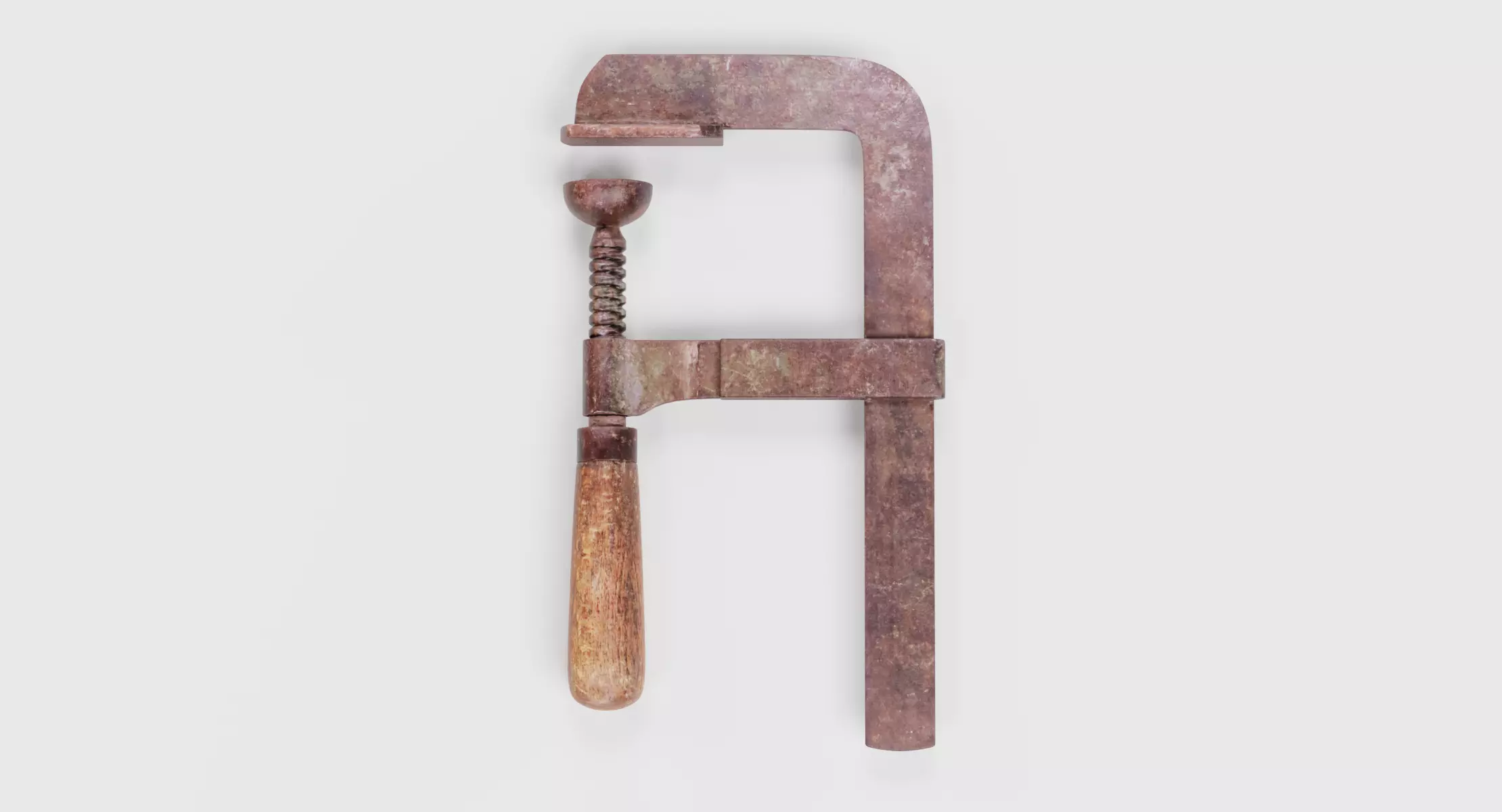 Clamp - Weathered Carpentry Bar F-Clamp 3D model
