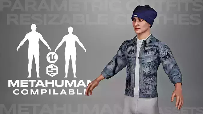 Streetwear Parametric Outfit 02 Fully Rigged to Metahuman