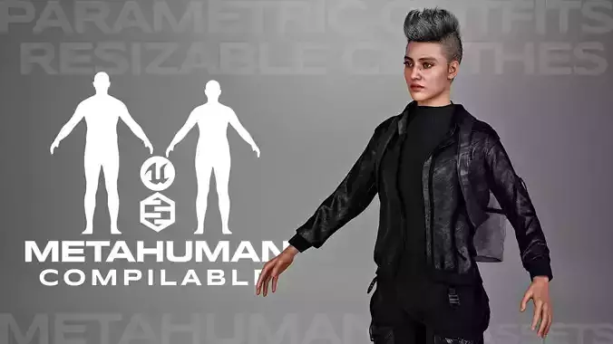 Streetwear Parametric Outfit 03 Fully Rigged to Metahuman