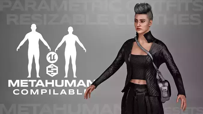 Streetwear Parametric Outfit 04 Fully Rigged to Metahuman