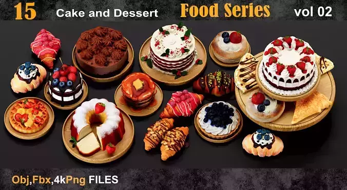 15 Cake and Dessert Food series  vol 02