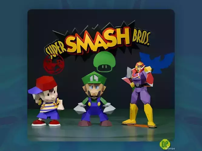 Luigi - C Falcon - Ness  - -Smash Bros 64 