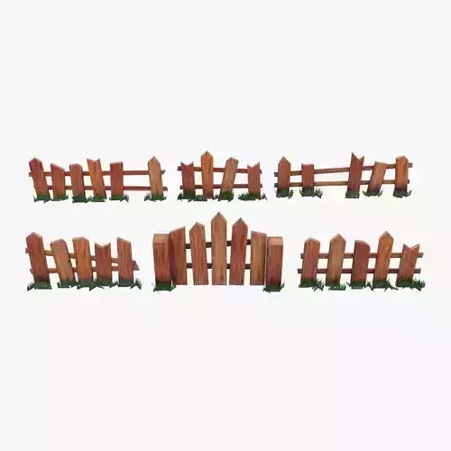 Fence low poly models for games