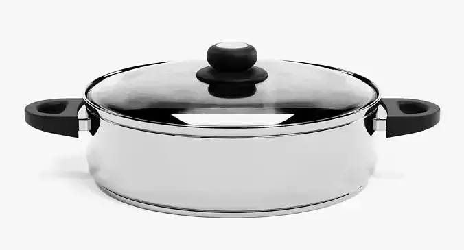 Cooking Pots - 8-Piece Modern Cookware Set with Glass Lids 3D model 7
