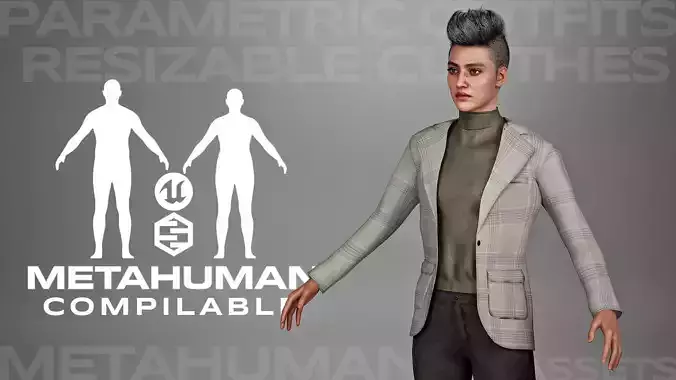 Streetwear Parametric Outfit 07 Fully Rigged to Metahuman