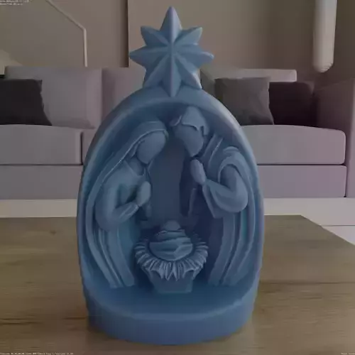 Modern Minimalist Nativity Scene STL 3D Print Model