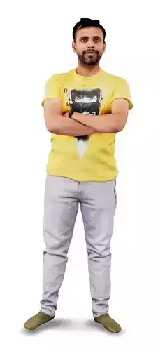 Indian Asian Man Standing Hands Folded Scanned 3D Model