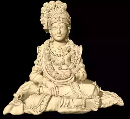 Swaminarayan Murti High-Detail 3D Sculpture Jewelry 