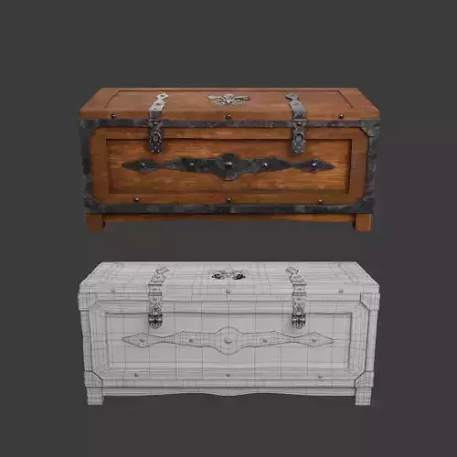 Old wooden chest with lock