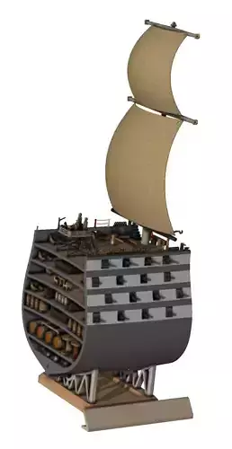 Cutaway Model of the Ship of the Line 3D printable