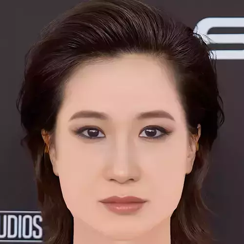 Meng er Zhang Head - No Hair - Low poly head for game