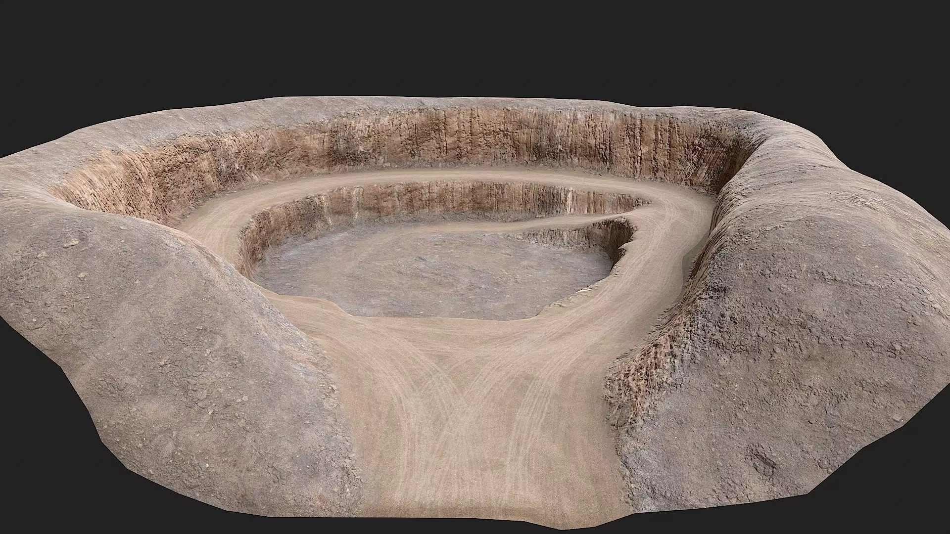 Open Pit Mine Opening 3 Low-poly 3D model