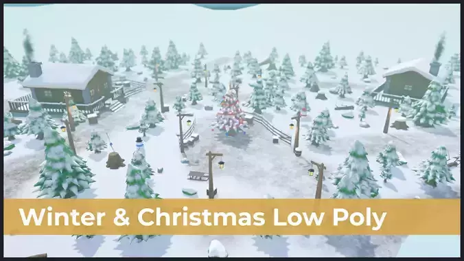 Winter  Christmas Low Poly Package