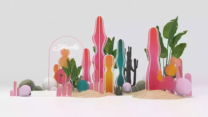 Cutouts  Tropical Backdrop
