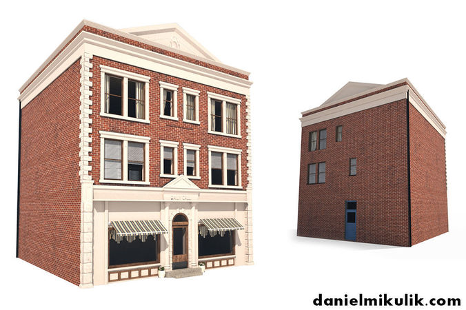 Apartment Building 157 Low Poly 3d Model Low-poly 3D model
