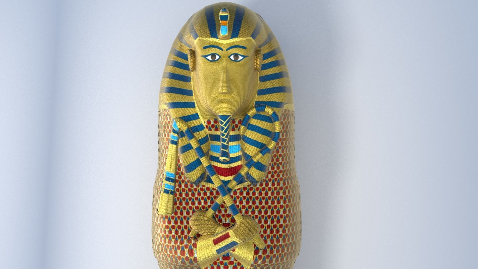 King Tutankhamun Sarcophagus - Game Ready Low-poly 3D model_6