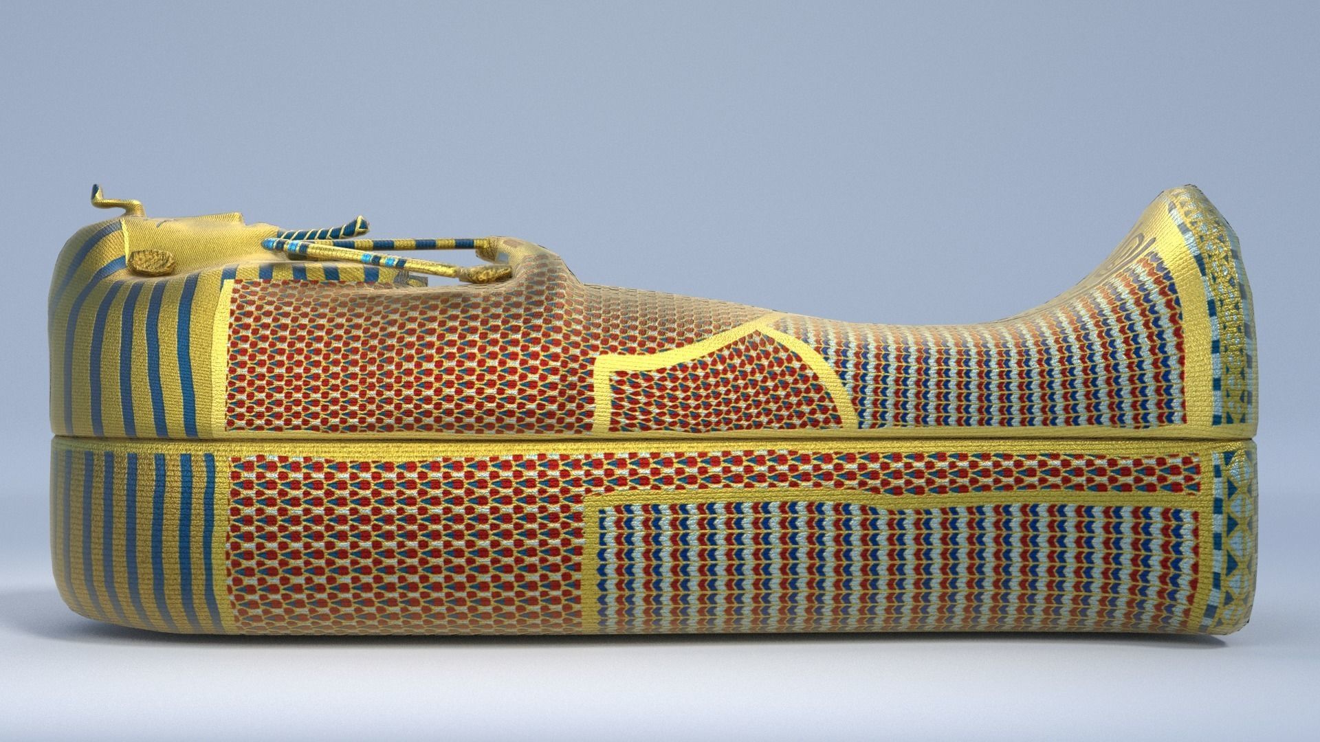 King Tutankhamun Sarcophagus - Game Ready Low-poly 3D model_3