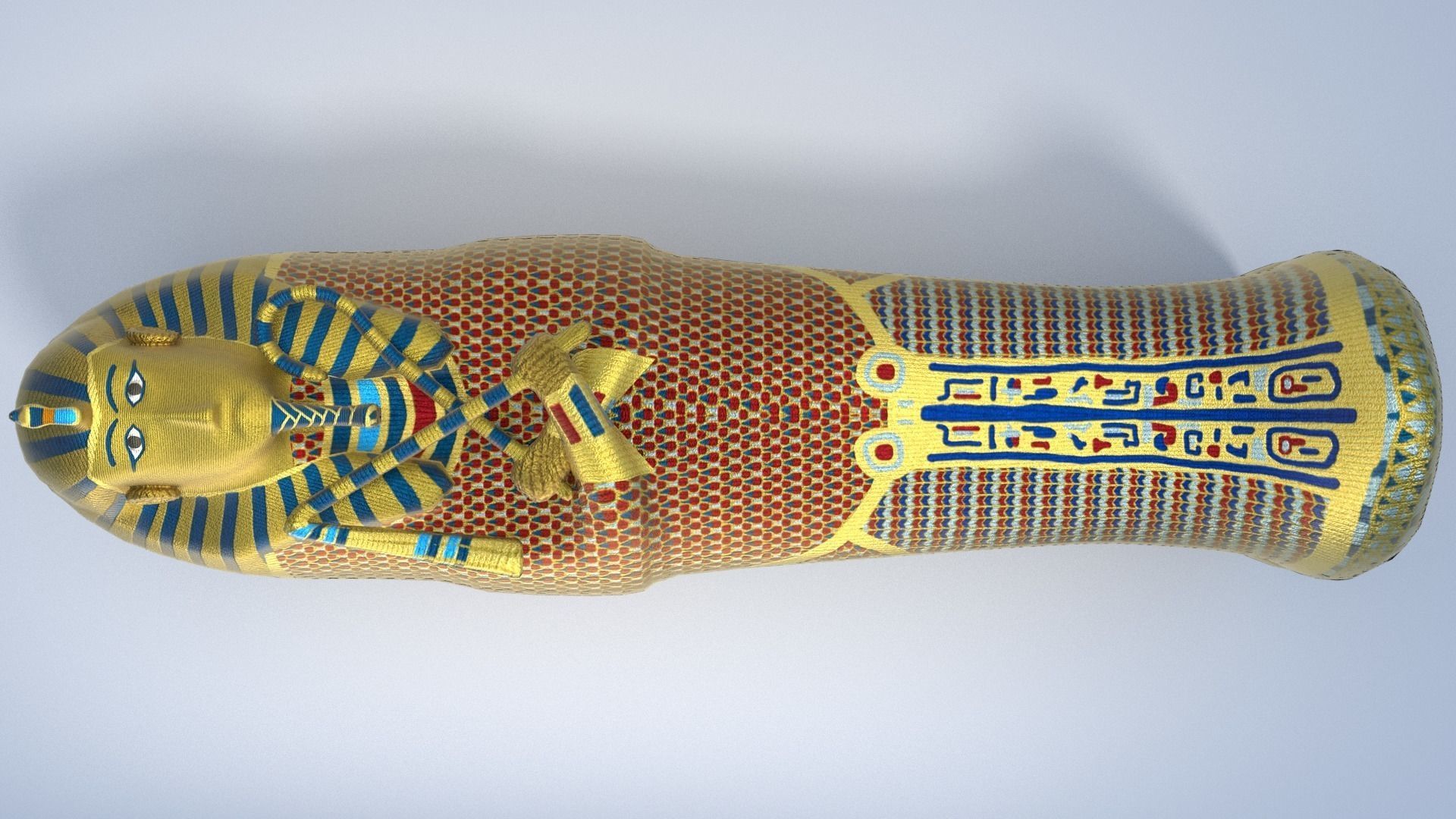 King Tutankhamun Sarcophagus - Game Ready Low-poly 3D model_2