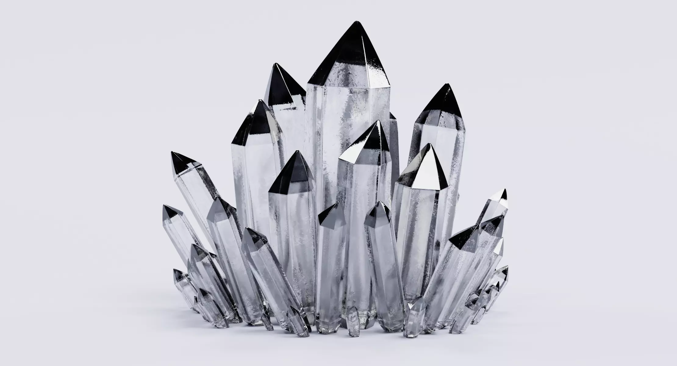 Crystals - Natural Mineral Stone Cluster Arrangement 3D model