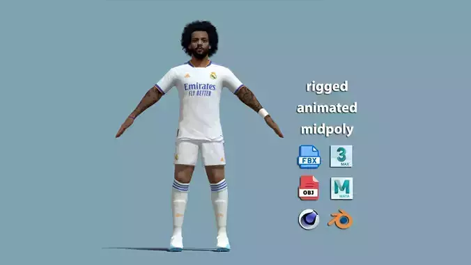  A-Pose Rigged Marcelo Real Madrid 2020