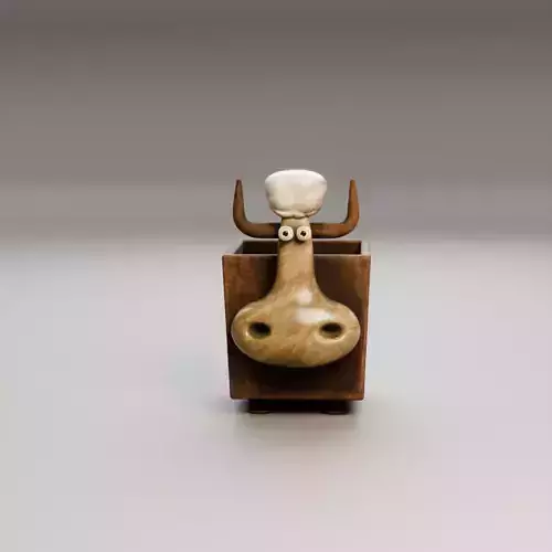 Stylized Bull Pencil Holder