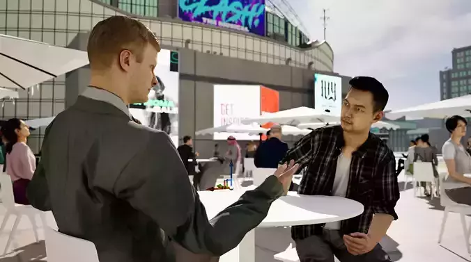 Low Poly People Pack - 95 Pieces Cafe Animated People Pack