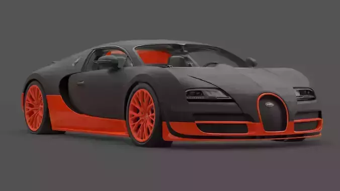 2010 Bugatti Veyron Super Sport 3D Model Hypercar Realistic