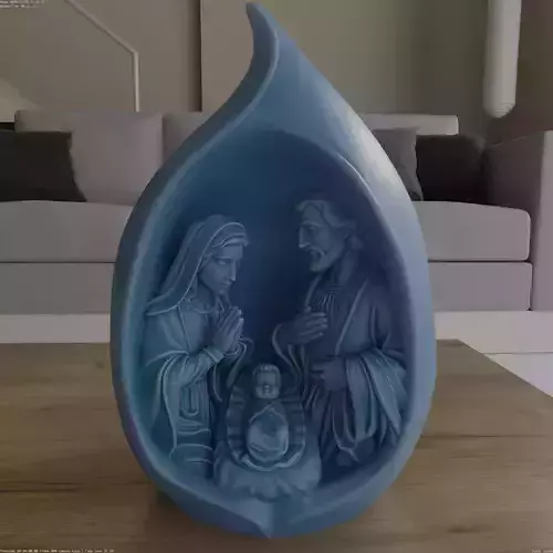 Modern Teardrop Nativity Scene 3D Printable STL Model