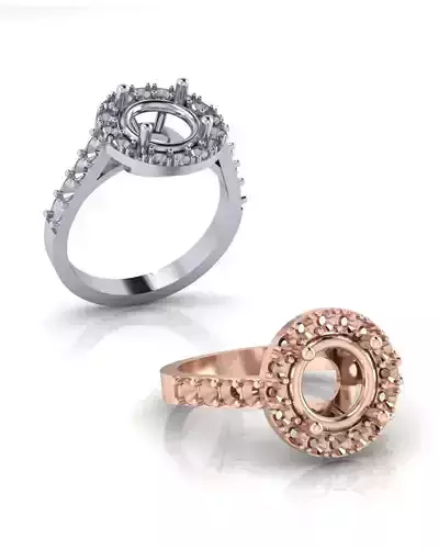 round halo engagement high jewelry ring