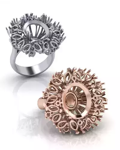 oval cluster marquise and pear jewelry ring