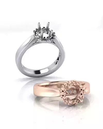 round halo micro setting engagement jewelry ring