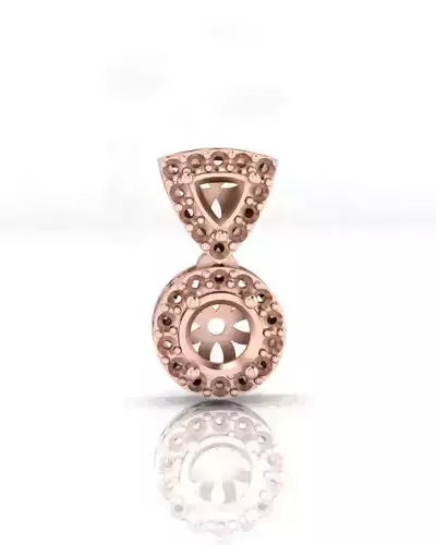 triangle and round halo jewelry pendant