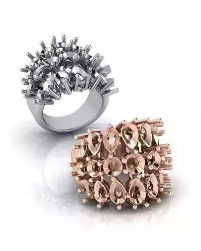 pear and round jewelry ring