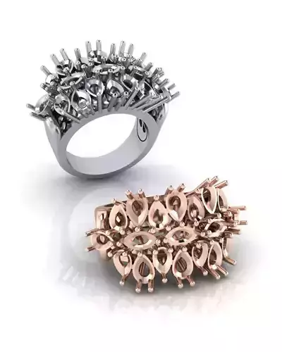 pear and marquise cluster jewelry ring