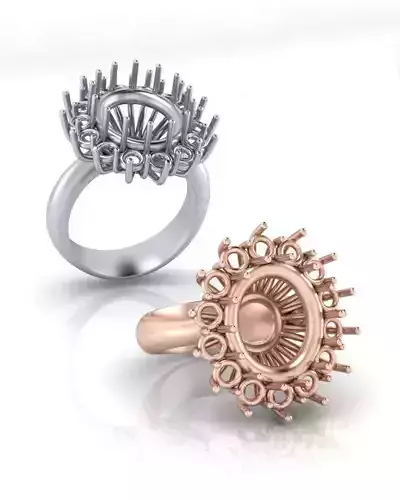 oval cluster halo jewelry ring