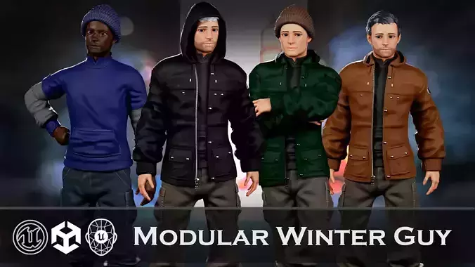 Streetwear Winter Guy Modular Game Character