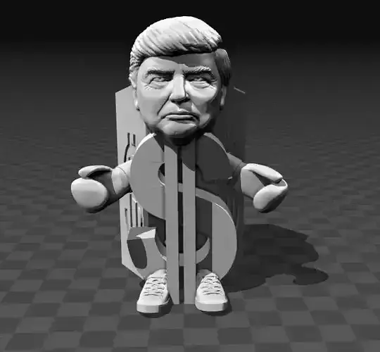 Dollar Trump - Pen Holder - Good Luck Charm 3D print model