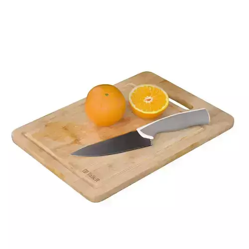 orange on Cutting Board with Knife