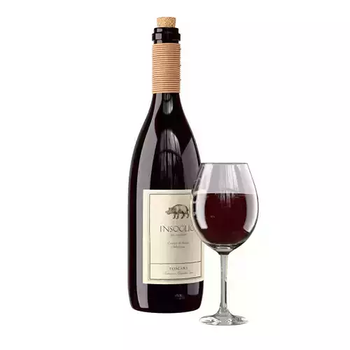 wine bottle and wine glass