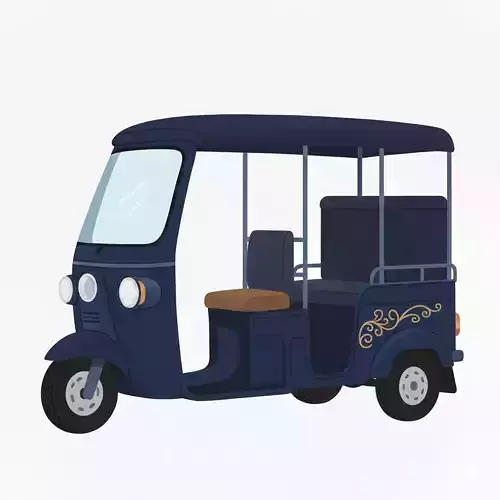 Auto Rickshaw 3D Model Transport Concept