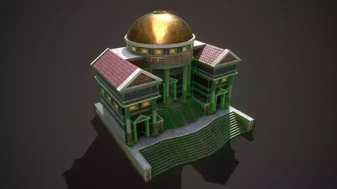 Roman Courthouse Low-poly 3D model 2