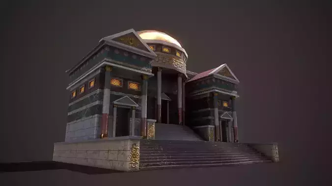 Roman Courthouse Low-poly 3D model 4