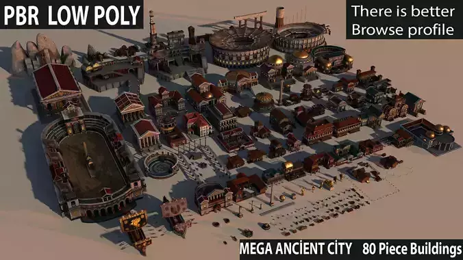 Roman Courthouse Low-poly 3D model 3