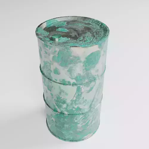 Realistic Rusty Metal Barrel PBR Textured Industrial Drum