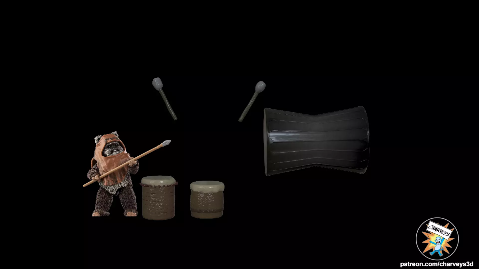 Star Wars Ewok Drums 2 for 4 and 6 inch figures 3D print model