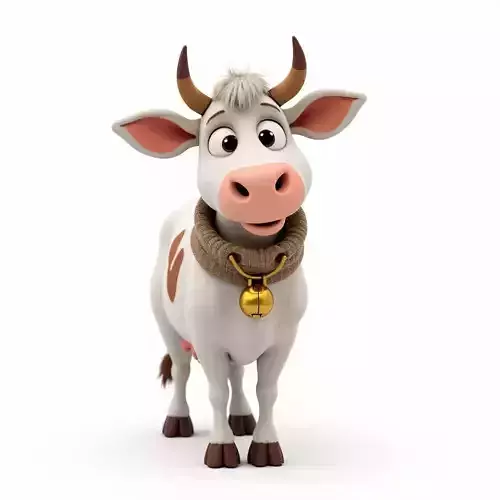 Cartoon Cow 3D Model Farm Animal Character